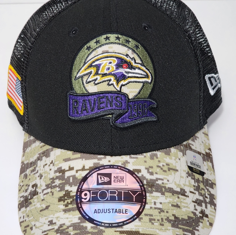New Era Baltimore Ravens Salute To Service Hat STS 9FORTY Adjustable Cap Mesh